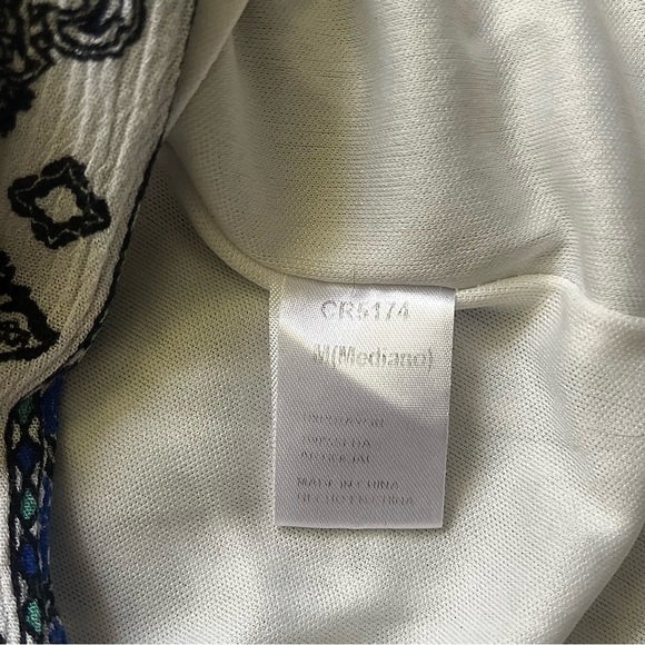 Crescent casual flowy border mosaic swing dress M sleeveless ruched lining - Picture 14 of 15